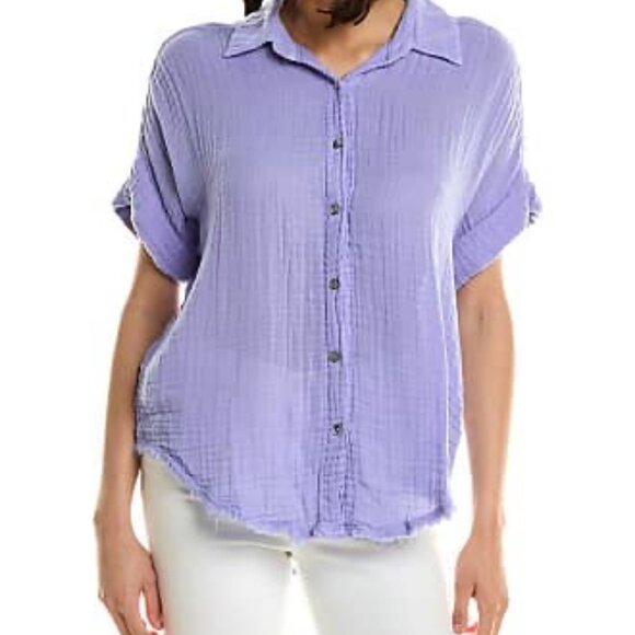 MICHAEL STARS‎ lilac Size Medium nwot Bailey Button Down Shirt gauze - Picture 1 of 4